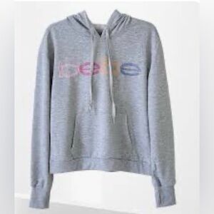 bebe sport women’s 1X Heather, gray lightweight sweatshirt with hoodie (new)